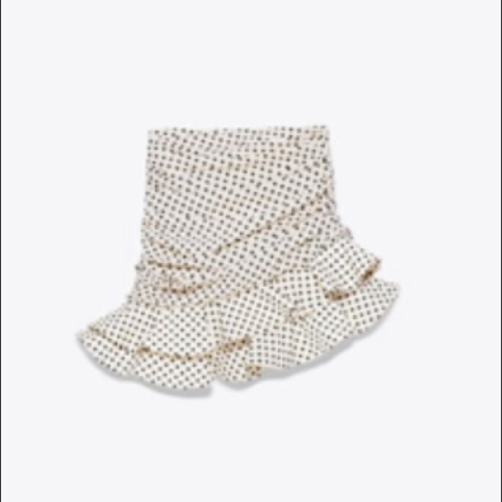 Zara ruffled polka dot skirt